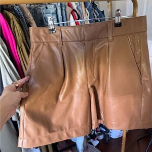 Abercrombie & Fitch High-Waist Vegan Leather Shorts